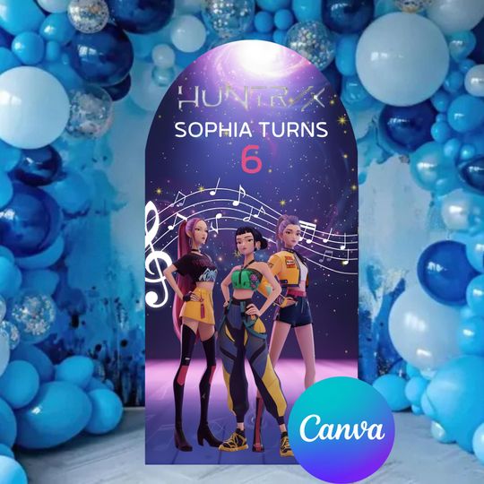 Huntrix Birthday Arch Backdrop