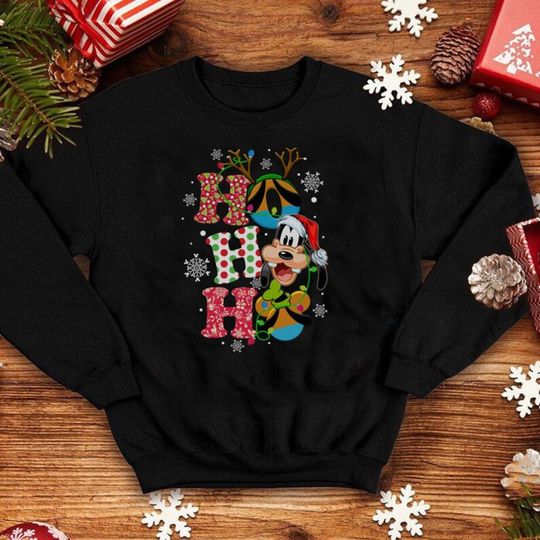 HO HO HO Goofy Christmas Sweatshirt, Goofy Christmas Sweatshirt, Disney Vacation Sweatshirt