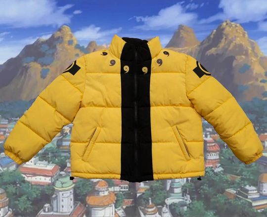 Puffer Jacket | Six Paths Sage Mode Black and Yellow Jacket | Unisex Winter Coat | Christmas Gift Jacket Warm Insulated Puffer Varisty Coat