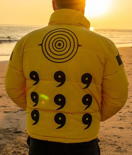 Puffer Jacket | Six Paths Sage Mode Black and Yellow Jacket | Unisex Winter Coat | Christmas Gift Jacket Warm Insulated Puffer Varisty Coat