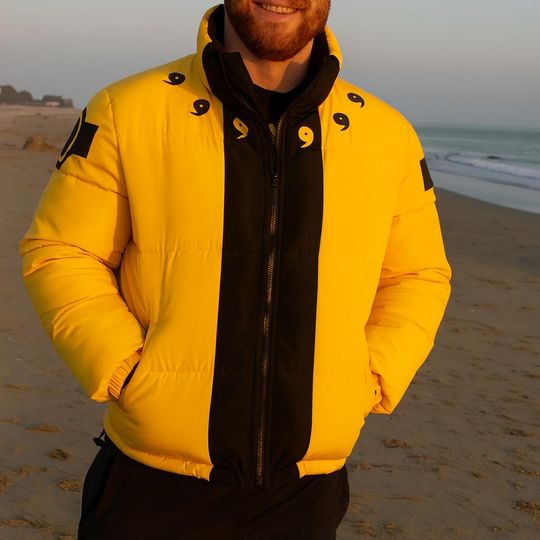 Puffer Jacket | Six Paths Sage Mode Black and Yellow Jacket | Unisex Winter Coat | Christmas Gift Jacket Warm Insulated Puffer Varisty Coat