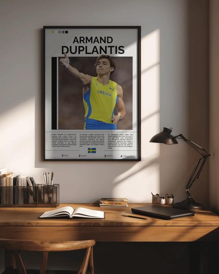 Armand Duplantis Poster, Duplantis Print, Olympic Champion Wall Art, Mondo Poster, Pole Vault Wall Art, Gift For Sports Fans, Athlete Gift