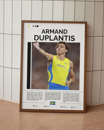 Armand Duplantis Poster, Duplantis Print, Olympic Champion Wall Art, Mondo Poster, Pole Vault Wall Art, Gift For Sports Fans, Athlete Gift