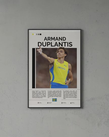 Armand Duplantis Poster, Duplantis Print, Olympic Champion Wall Art, Mondo Poster, Pole Vault Wall Art, Gift For Sports Fans, Athlete Gift