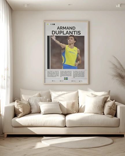 Armand Duplantis Poster, Duplantis Print, Olympic Champion Wall Art, Mondo Poster, Pole Vault Wall Art, Gift For Sports Fans, Athlete Gift