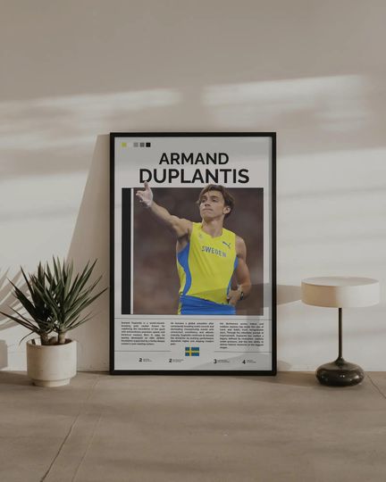 Armand Duplantis Poster, Duplantis Print, Olympic Champion Wall Art, Mondo Poster, Pole Vault Wall Art, Gift For Sports Fans, Athlete Gift
