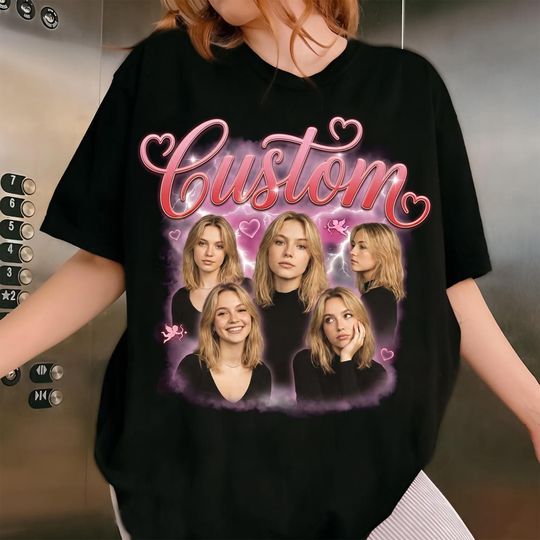 Custom Girlfriend Face Shirt, Bootleg Rap Tee, Valentines Day Gift for Boyfriend