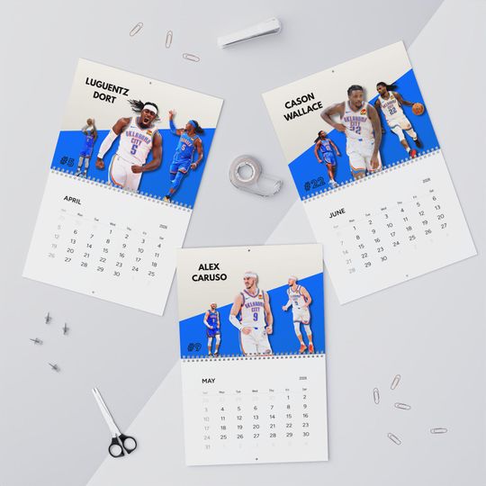 Oklahoma City Thunder 2026 Wall Calendar | Monthly Sports Calendar