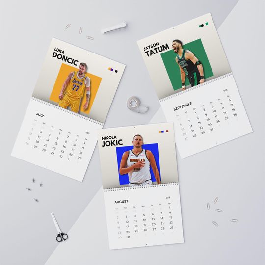NBA Basketball Stars 2026 Wall Calendar | Monthly Player Photos