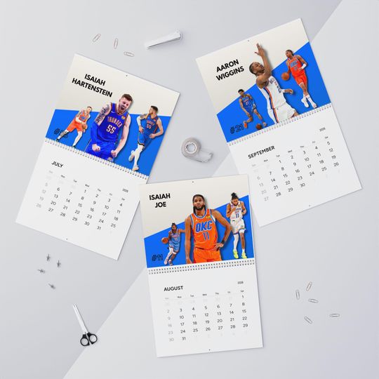 Oklahoma City Thunder 2026 Wall Calendar | Monthly Sports Calendar