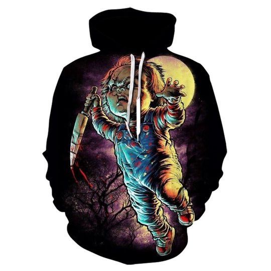 Chucky 3D Hoodie Cosplay Costume, Horror Shirt