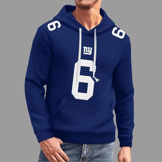 New York Giants Number 6 Hoodie, Classic Design Football Jersey Style Pullover, Gameday Tailgate for Fans