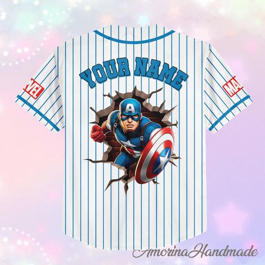 Custom Captain America Baseball Jersey for Team Matching Outfit