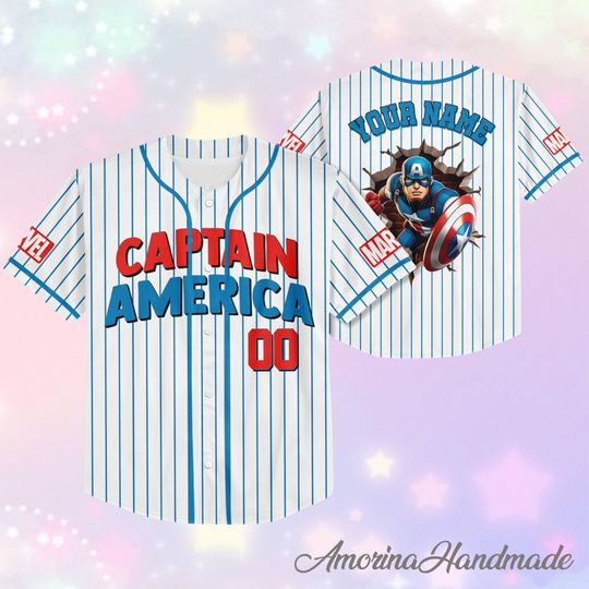 Custom Captain America Baseball Jersey for Team Matching Outfit