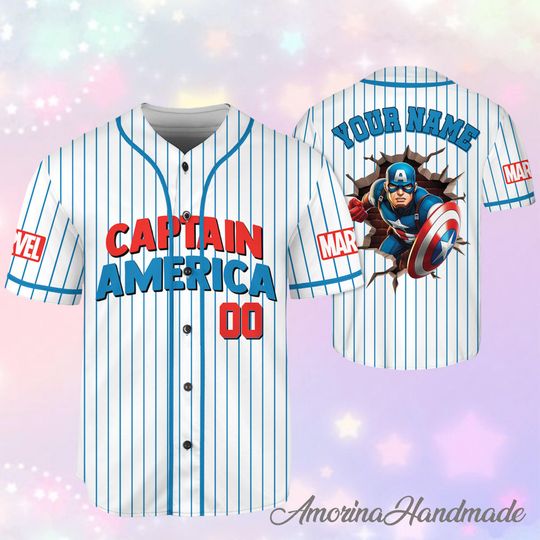 Custom Captain America Baseball Jersey for Team Matching Outfit