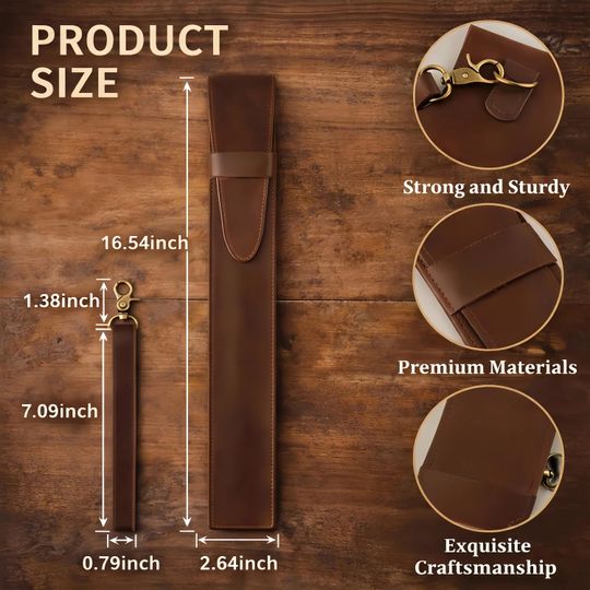 Leather Drumstick Bag with Engraving, Personalized Drum Stick Holder for Drummers