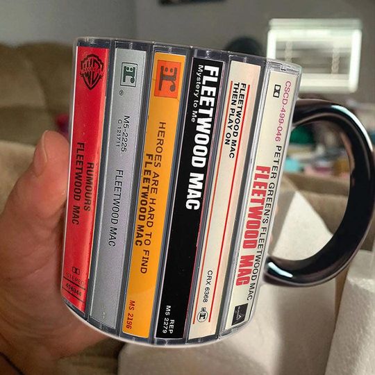 Fleetwood Mac Albums Cassette Collection Retro Accent Mug