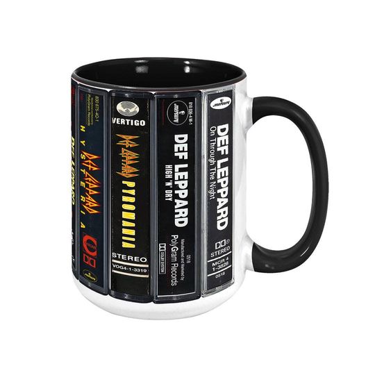 Def Leppard Albums Cassette Retro Collection Accent Mug