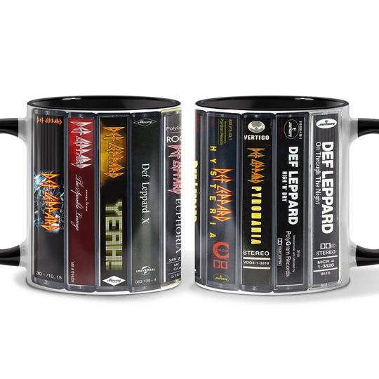 Def Leppard Albums Cassette Retro Collection Accent Mug