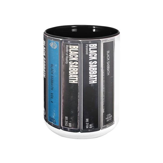 Black Sabbath Albums Retro Cassette Collection Accent Mug
