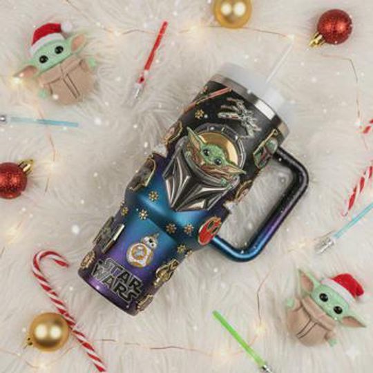 Star Wars Grogu Stainless Steel Tumbler with Handle (No Box, Only Tumbler)