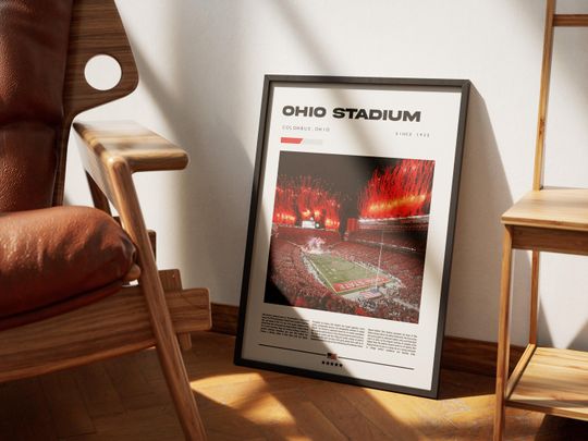 Ohio Stadium Poster Ohio State Buckeyes College Football Wall Art