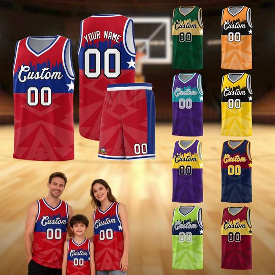 Custom City Star Basketball Jersey Set: Personalized Name & Number