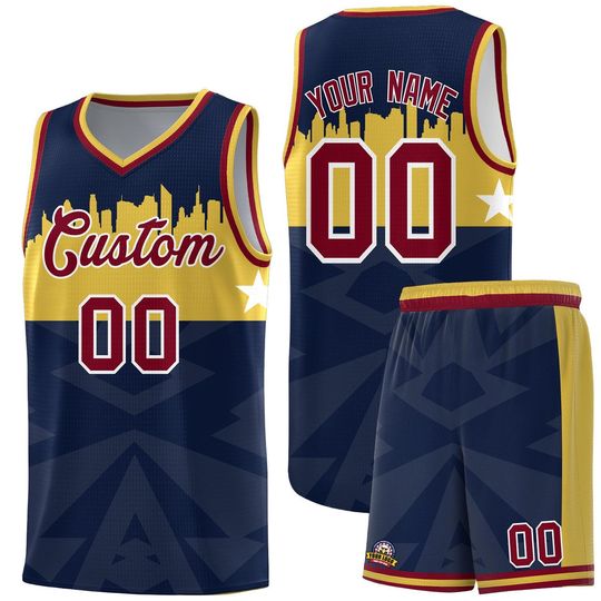 Custom City Star Basketball Jersey Set: Personalized Name & Number