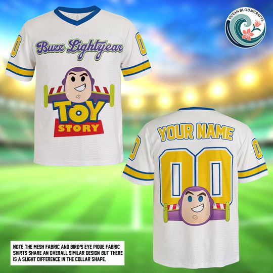 Custom Buzz Lightyear Mesh Football Jersey, Personalized Toy Story, Space Ranger Shirt