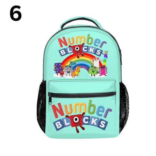 Number Blocks Backpack All-Over Print | Kids Student School Bag | Cartoon Numberblocks Bookbag | Oxford Fabric Durable Backpack