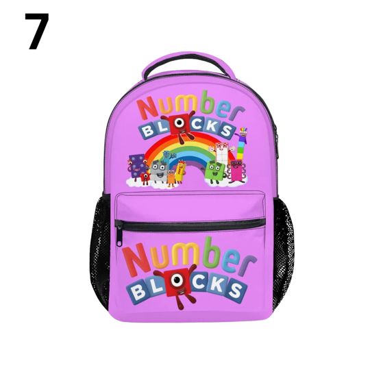 Number Blocks Backpack All-Over Print | Kids Student School Bag | Cartoon Numberblocks Bookbag | Oxford Fabric Durable Backpack