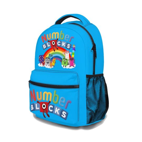 Number Blocks Backpack All-Over Print | Kids Student School Bag | Cartoon Numberblocks Bookbag | Oxford Fabric Durable Backpack