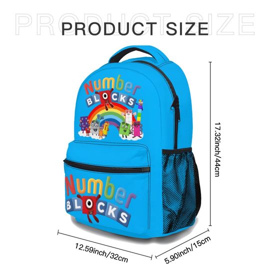 Number Blocks Backpack All-Over Print | Kids Student School Bag | Cartoon Numberblocks Bookbag | Oxford Fabric Durable Backpack
