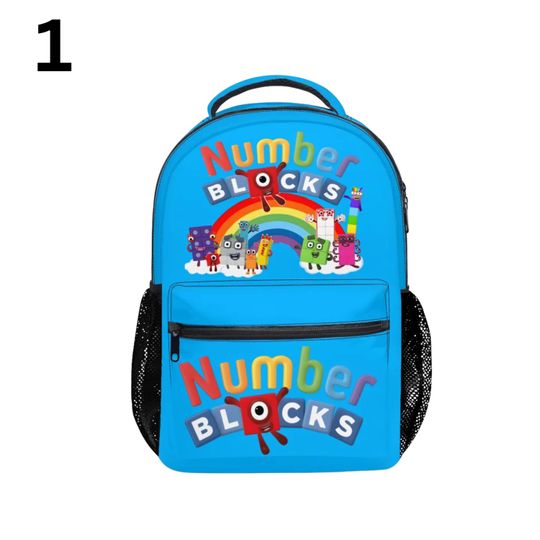 Number Blocks Backpack All-Over Print | Kids Student School Bag | Cartoon Numberblocks Bookbag | Oxford Fabric Durable Backpack