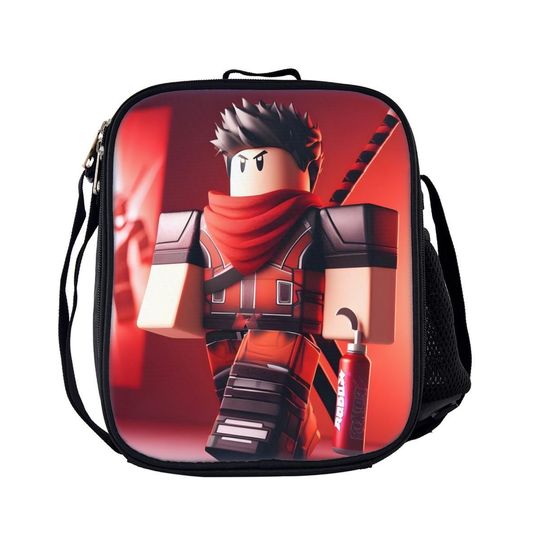 Roblox Kid's Backpack and Lunch Bag Set, Lightweight Oxford Cloth School Bag with Pencil Case