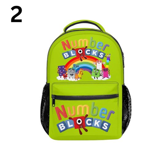 Number Blocks Backpack All-Over Print | Kids Student School Bag | Cartoon Numberblocks Bookbag | Oxford Fabric Durable Backpack