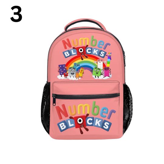 Number Blocks Backpack All-Over Print | Kids Student School Bag | Cartoon Numberblocks Bookbag | Oxford Fabric Durable Backpack