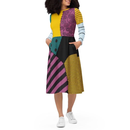 Sally Costume Long Sleeve Midi Dress