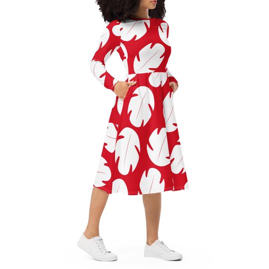 Lilo Costume Long Sleeve Midi Dress