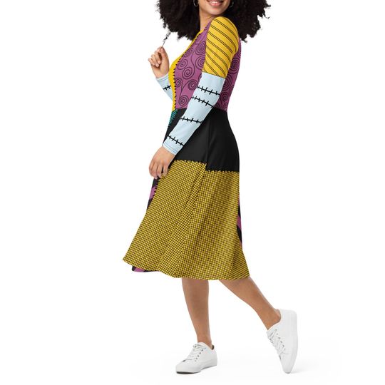 Sally Costume Long Sleeve Midi Dress