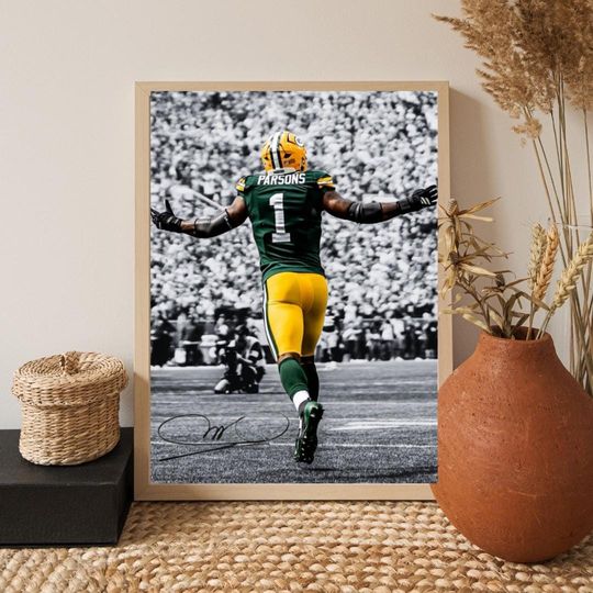 Micah Parsons Poster, Dallas Cowboys Wall Art, football Defensive Star Print, Football Decor