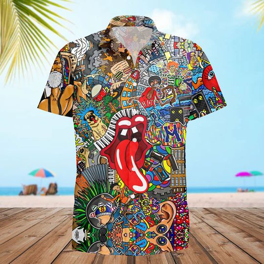 Rolling Stones Graffiti Hawaiian Shirt