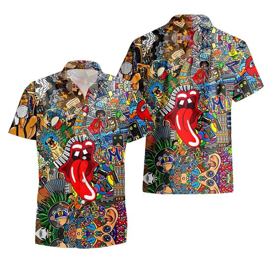 Rolling Stones Graffiti Hawaiian Shirt