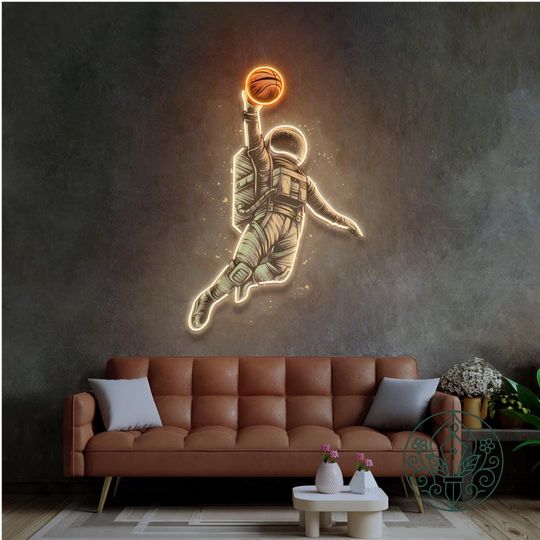 Basketball Shot Astronaut LED Neon Acrylic Artwork