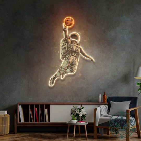 Basketball Shot Astronaut LED Neon Acrylic Artwork