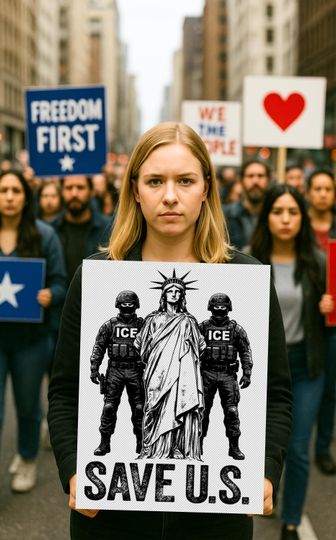 Abolish Ice Sign, Anti-Trump Protest Sign, Anti-Authoritarian Political Poster, Freedom & Democracy Activist Art