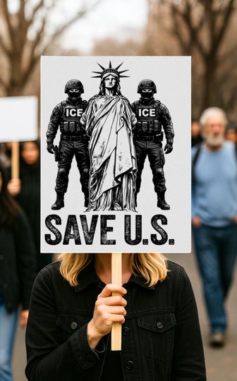 Abolish Ice Sign, Anti-Trump Protest Sign, Anti-Authoritarian Political Poster, Freedom & Democracy Activist Art