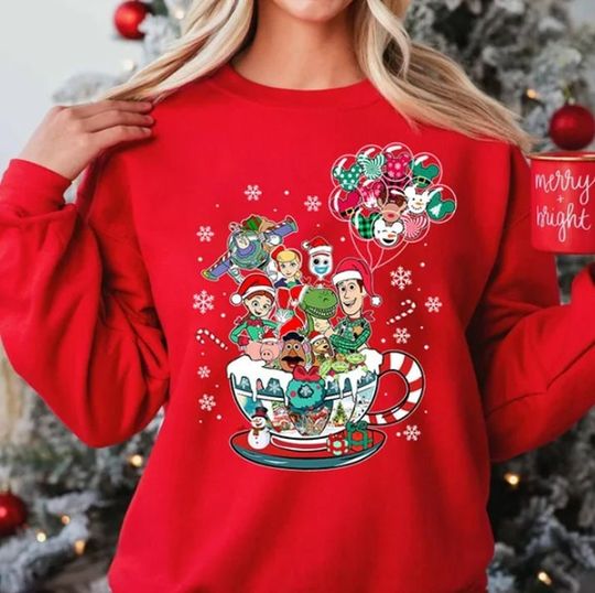 Toy Story Christmas Sweatshirt, Disney Toy Story Christmas Balloon Sweatshirt