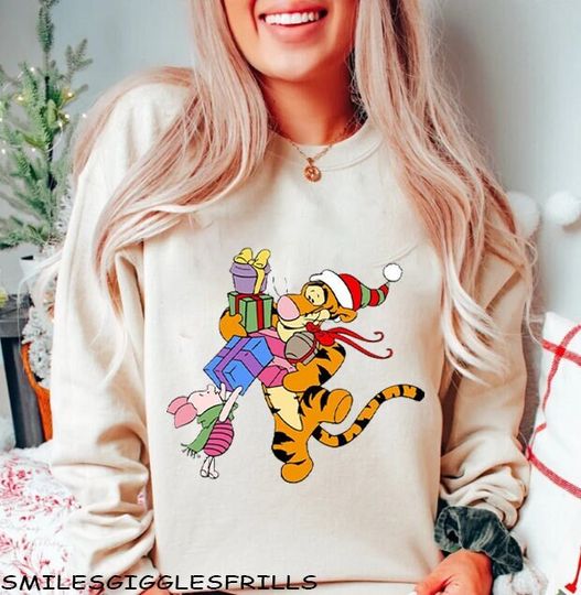 Tigger and Piglet Christmas Sweatshirt, Disney Christmas Sweatshirt