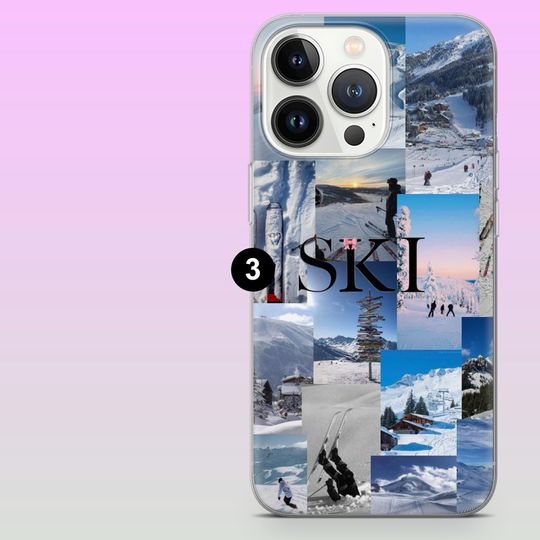Skiing Phone Case Winter Sport Cover for iPhone 17Pro, 16, 15, 14, 13, 12, Samsung S25, S24, S23Fe, S22, A16, A26, A56, Pixel 10, 9Pro